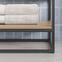 Alistair Bath Vanity, Oak, 24", Matte Black Hardware, Single, Freestanding