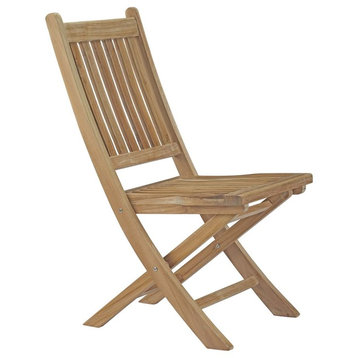 Modern Contemporary Urban Outdoor Patio Balcony Folding Chair, Brown, Wood