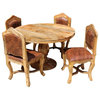 Empire Farmhouse Small Round Kitchen Table With 4 upholstered chairs