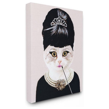 Fashion Feline Jewelry And Makeup Cat, Canvas, 11"x14"