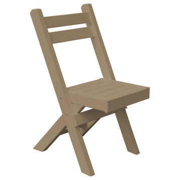 Poly Lumber Coronado Folding Bistro Chair, Weathered Wood