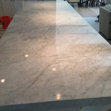 White Carrera kitchen countertops