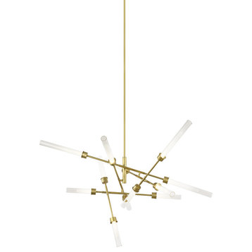 Linger 12-Light Abstract" Chandelier in Natural Brass
