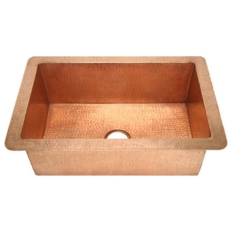 Small Single Well Copper Standard Kitchen Sink by SoLuna, Dark Smoke