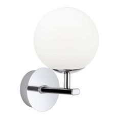 Palermo Chrome and Frosted Glass LED Globe Wall Light