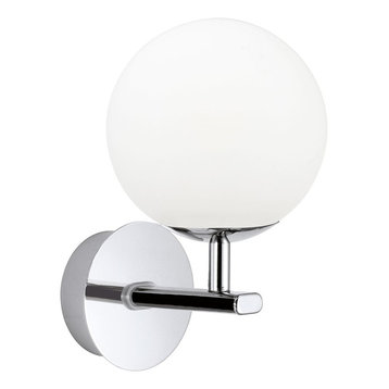 Palermo Chrome and Frosted Glass LED Globe Wall Light