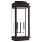 Livex Lighting - Princeton 3-Light Wall Lantern, Black - The Princeton collection is a fresh interpretation on the classic English pocket lantern.  Hand crafted solid brass, our Princeton fixtures are built for lasting beauty. This outdoor wall light features a black finish and clear glass. This old world charm is built to last.