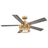 52 in Mesh Metal Ceiling Fan With Remote Control, Gold
