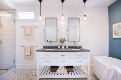 Design ideas for a small transitional bathroom in San Francisco.