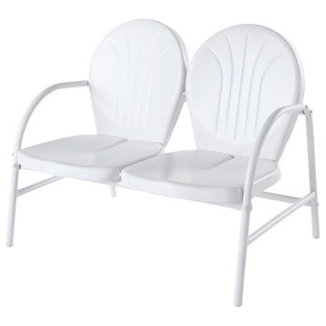 Griffith Metal Loveseat, White Finish