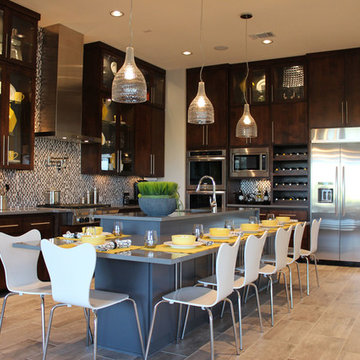 Slab veneer cabinet doors in select walnut by TaylorCraft Cabinet Door Company