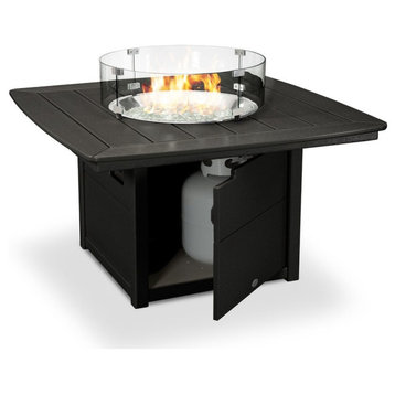 Polywood 42" Nautical Fire Pit Table, Black