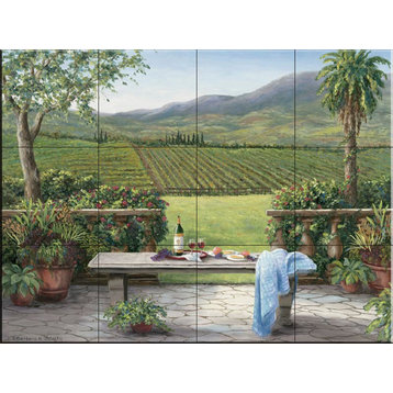 Tile Mural, Overlooking The Vineyard by Barbara Felisky