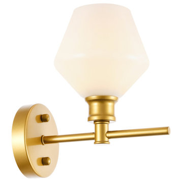 Elegant Lighting LD2309 Gene 1 Light 10" Tall Bathroom Sconce - Brass