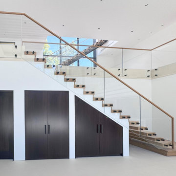 Project #126 | Contemporary Staircases with Integrated LEDs & Glass Railing