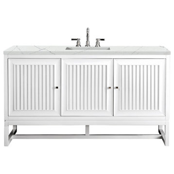 James Martin Vanities E645-V60S-3ENC Athens 60" Wall Mounted and - Glossy White