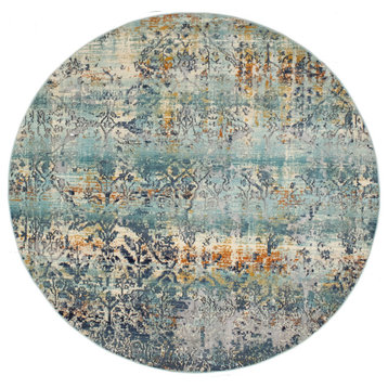 Noori Rug High-low Delphine Teal Green/Ivory Round Rug