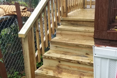Rebuilt stairs and handrails
