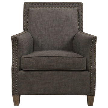Uttermost Darick 31 x 38" Armchair, Charcoal Gray