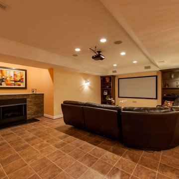 Basement Built for Entertainment in Clifton, Virginia