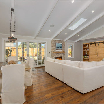 Transitional Living Room & Kitchen
