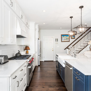 Stunning White and Navy Kitchen