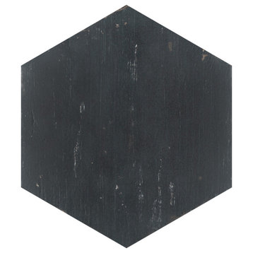 Retro Hex Nero Porcelain Floor and Wall Tile