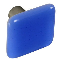 CKP - Art Glass Knob, Light Sky Blue, Dull Brushed Nickel Base - Cabinet And Drawer Knobs