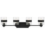 Designers Fountain - Designers Fountain D222M-4B-MB Midnight LA, 4 Light Bath Vanity-9 In a - A fresh approach to Urban chic, our Midnight LA coMidnight LA 4 Light  Matte Black Clear  GUL: Suitable for damp locations Energy Star Qualified: n/a ADA Certified: n/a  *Number of Lights: 4-*Wattage:60w Incandescent bulb(s) *Bulb Included:No *Bulb Type:Incandescent *Finish Type:Matte Black