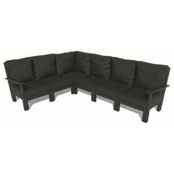 Bespoke 6-Piece Sectional Sofa Set, Jet Black/Black
