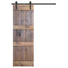 Solid Wood Barn Door, Made in USA, Hardware Kit, DIY, Brown, 28x84"