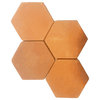 Encaustic Terracotta Hexagon, 6 1/2"x7 1/2x3/4", Set of 16 tiles