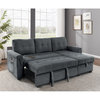 Pemberly Row 2 Piece Upholstered Chaise sectional with USB in Gray
