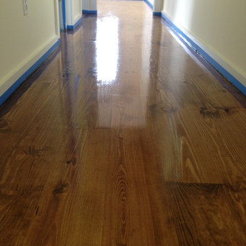Sag Harbor - 6 7/8" Yellow Pine installed & finished w Provincial stain/oil poly