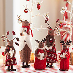 Reindeer Carolers - Set of 5 - New - Holiday Accents And Figurines