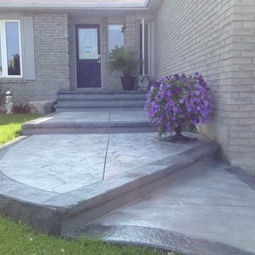 Stamped Concrete Front Entrance Porch Oshawa