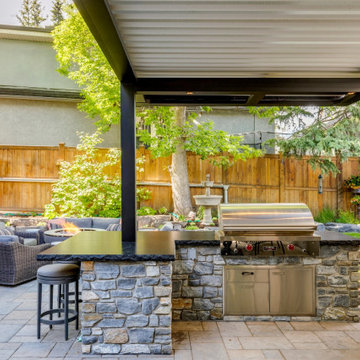 South Calgary StruXure Adjustable Pergola over Outdoor Kitchen