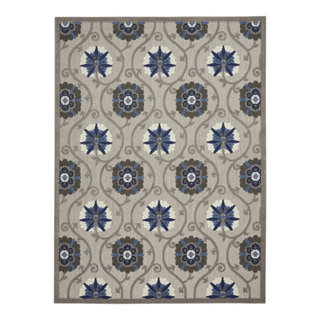 Carmel Navy Bordered Non-Slip Indoor Area Rug 2' x 5' / Navy