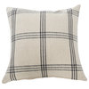 Square Plaid Cotton Pillow Cover, Grey