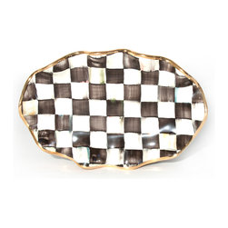 Courtly Check Small Fluted Oval Platter | MacKenzie-Childs - Serving Dishes And Platters