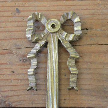 Vintage Brass French Style Ribbon Sconces with 2 Lights
