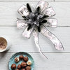 Statement Holiday Bow Christmas Swag, White and Silver
