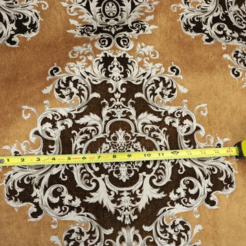 Buckingham Imperial Pattern Velvet Upholstery Fabric, Bronze