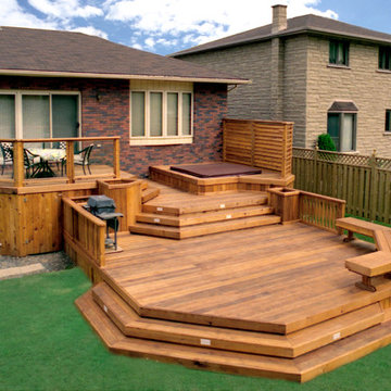 Cedar decks by Hickory Dickory Decks.