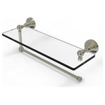 Allied Brass - Waverly Place Paper Towel Holder with 16" Glass Shelf, Polished Nickel - Maximize space and efficiency with this beautiful glass shelf and paper towel holder combination.  Made of solid brass and tempered glass this classic unit will enhance any kitchen.