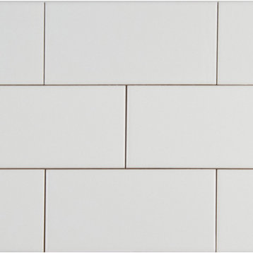 White Glossy 4X16 Subway Tile, 42 Sft
