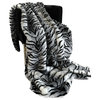 Plutus Black and White Zebra Faux Fur Luxury Throw Blanket, Throw 36"W x 60"L