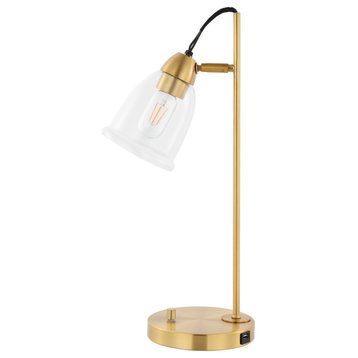 Safavieh Gibson Table Lamp With USB Port White/Gold