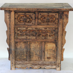 Rare Chinese Three Drawer Coffer Table - Nightstands And Bedside Tables