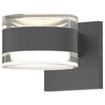 Sonneman - Reals Sconce Cylinder Lens and Cylinder Cap, Clear Lens, Clear Cap, Textured Gray - Beautifully executed forms of sculptural presence and simplicity that are equally at home inside or out.